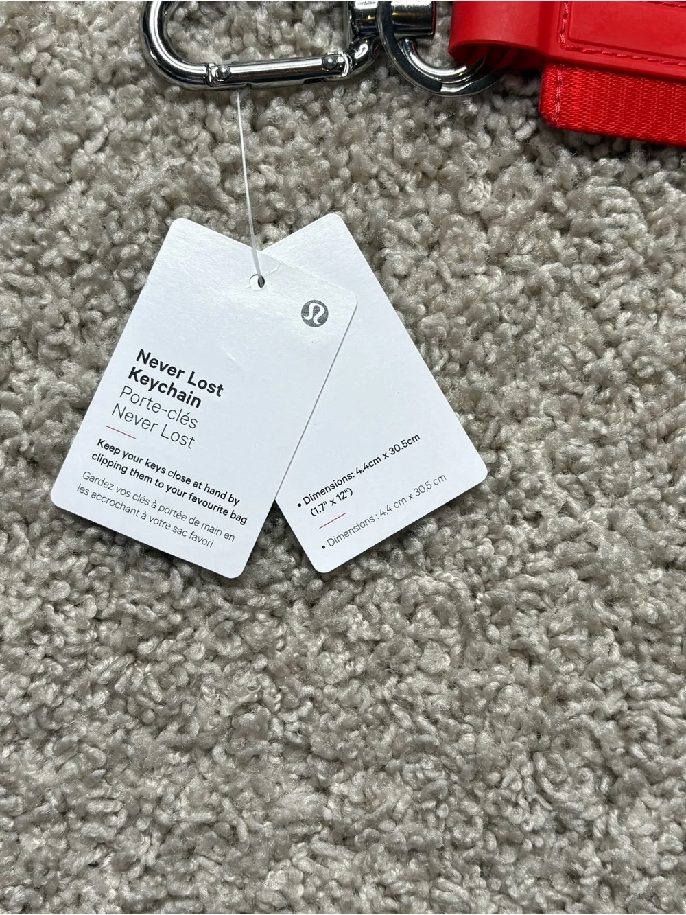 Lululemon Never Lost Keychain